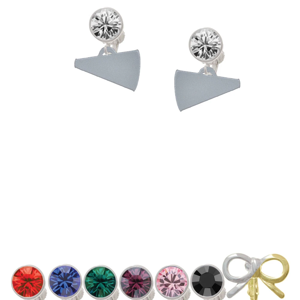 Акриловый 3/4 &quotСеребряный тон мегафон кристалл клип на серьги|Серьги-клипсы| |