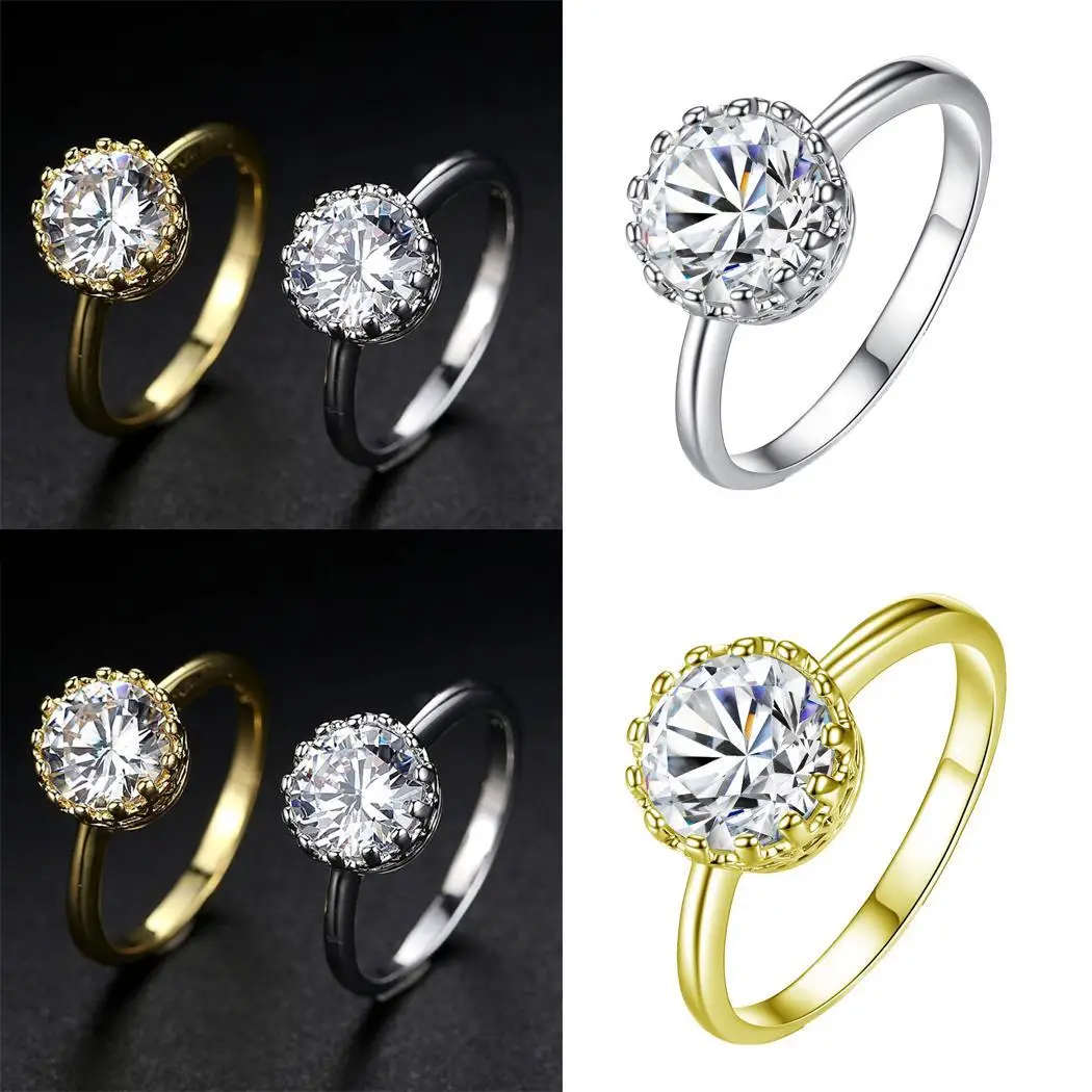 Женская мода ювелирные изделия креативный Циркон Готическая Корона кольцо 16 4 см