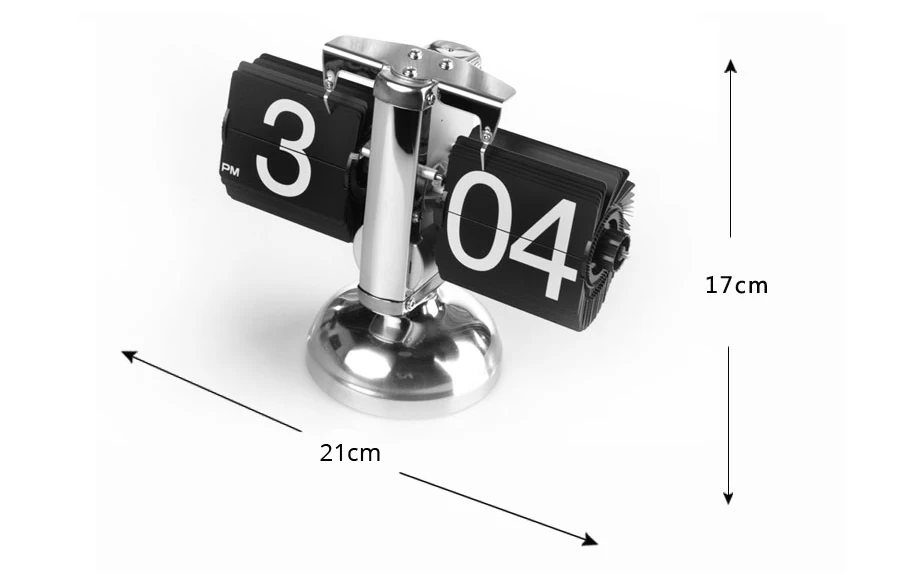 

Creative Scale Table Clock Desktop Retro Flip Clock Stainless Steel Flip Internal Gear Operated Quartz Clock Home Decoration