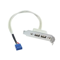 usb 2 0 type a female back panel to motherboard 9pin cable 30cm with low profile 8cm height pci bracket white