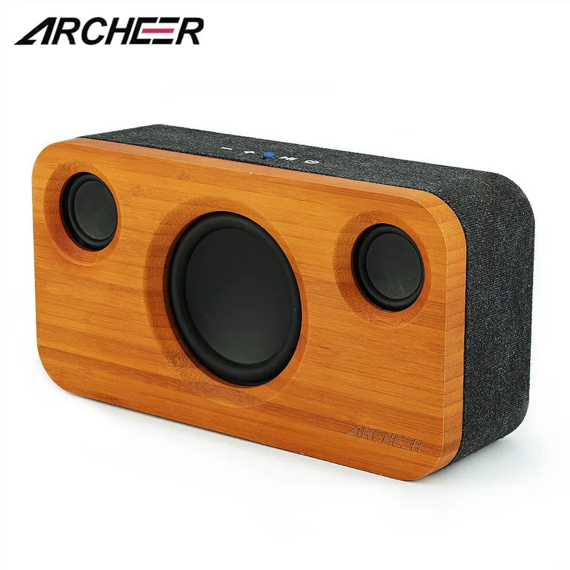 ARCHEER A320s сабвуфер динамик bluetooth бамбуковое дерево супер бас встроенный микрофон 3D