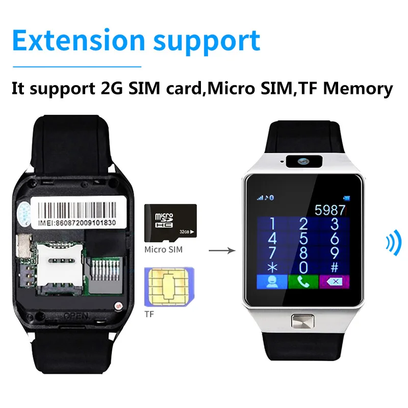 Умные часы DZ09 с sim картой Bluetooth для телефона спортивные HD звонки смс шагомер