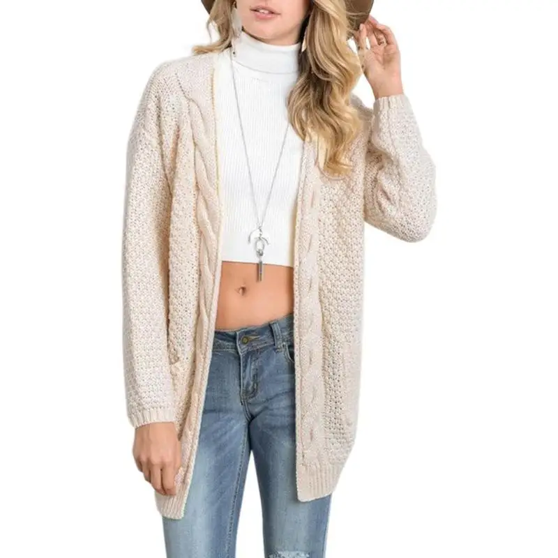 2018 Autumn Winter Fashion Women Long Sleeve loose Casual Knitted Sweater Streetwear Coat Female Cardigan pull femme |