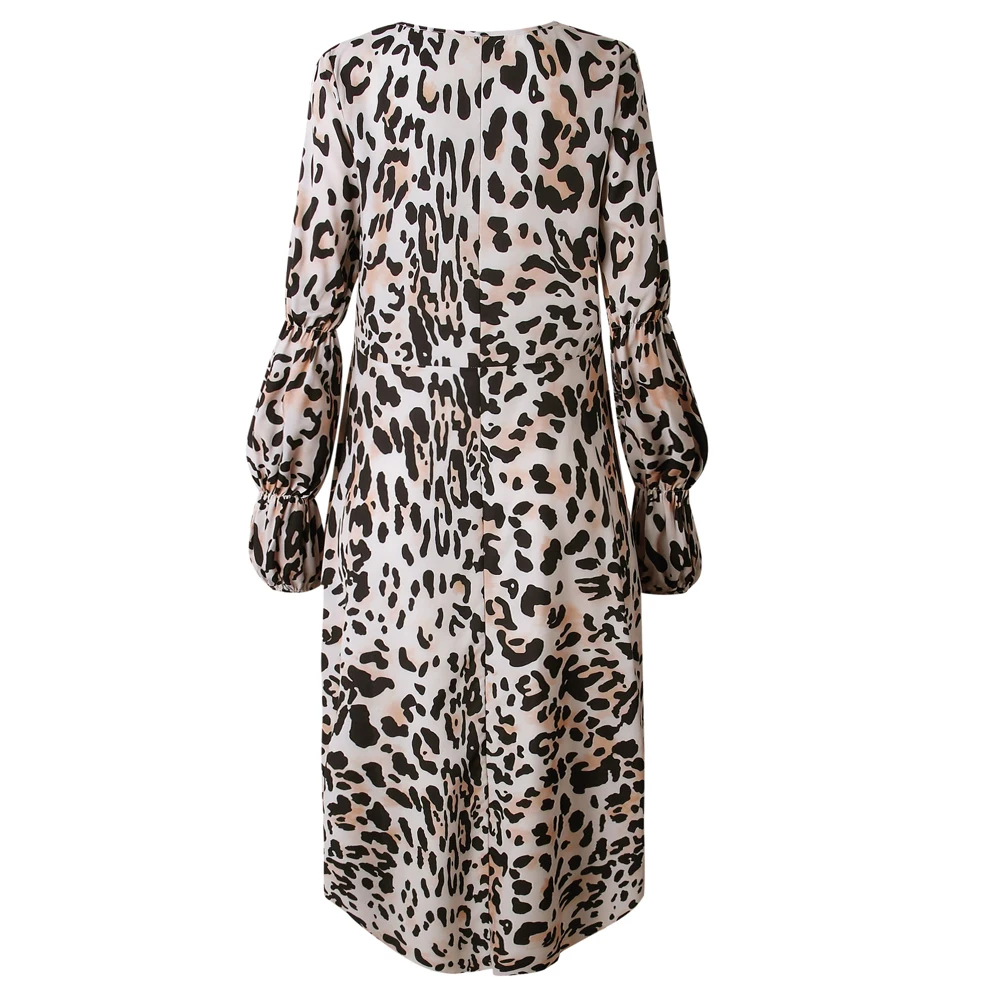 

Fashion Women Leopard Print Long Sleeve Blouse Long Loose Casual Blouse Ladies Tops Clothing Women