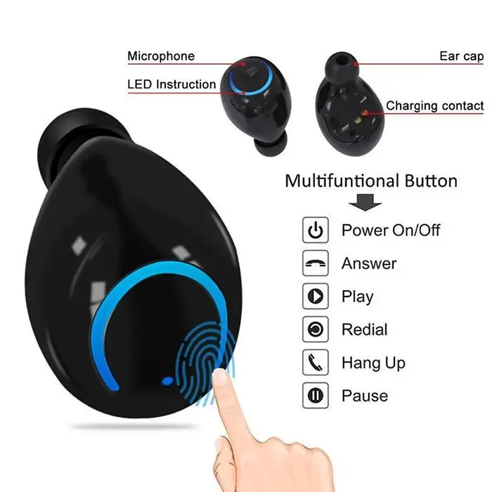 Мини беспроводные наушники bluetooth гарнитура 120 часов с повседневное путешествия