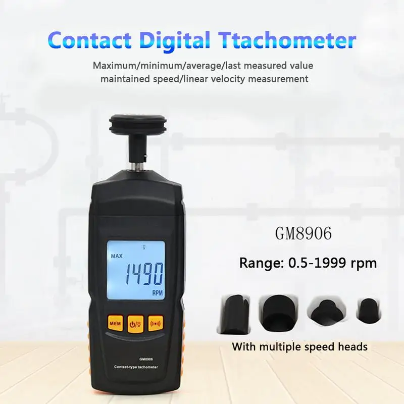 Цифровой тахометр GM8906 измеритель скорости небольшого двигателя с ЖК