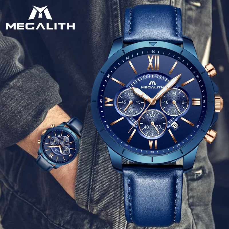 2019 MEGALITH Новая мода хронограф спортивные мужские часы лучший бренд Роскошные