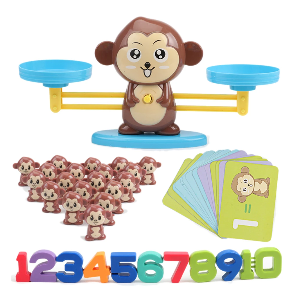 

Early Learning Kids Monkey Digital Balance Scale Enlightenment Digital Addition and Subtraction Math Scales Toys For Children