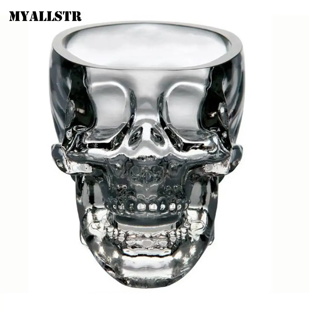 Креативный череп головы одного стекла прозрачного стиль пивной чашки. Пивная