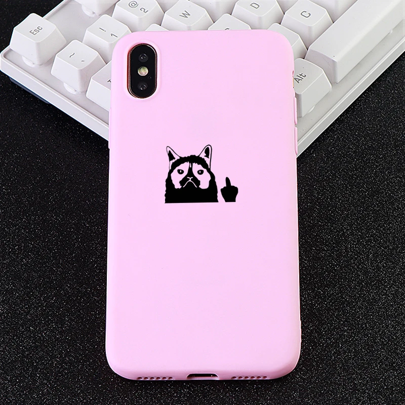 Funny Mobile Phone Cases for IPhone 6s 7 8 Pluls X XS MAX XR Case Attention dog Fitted Soft Silicone Covers Accessories |