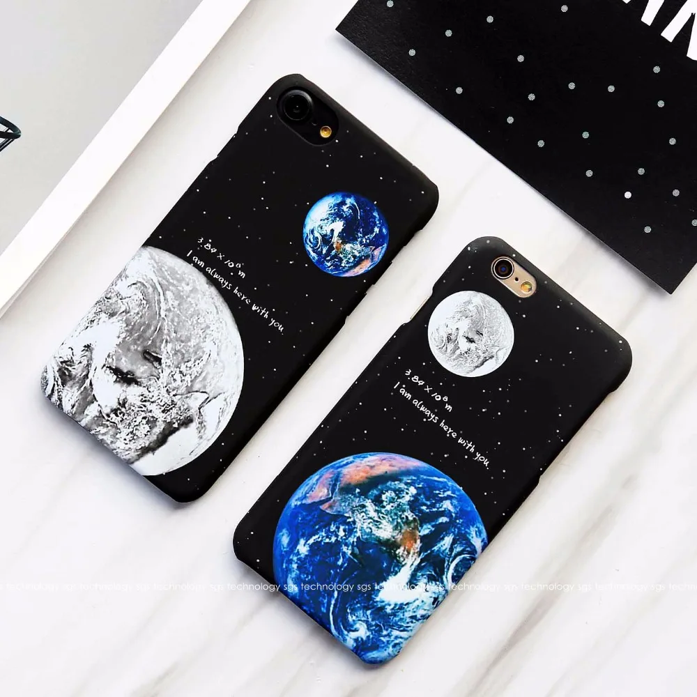 Чехол KISSCASE Moon Space для телефона iPhone 7 8 6 6s Plus 5 5S SE милые модные чехлы Earth пластиковый