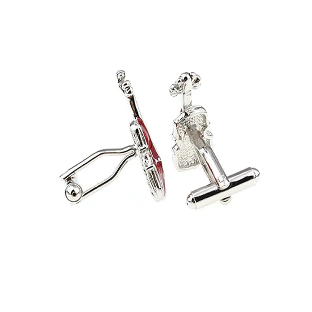 F5355 красные запонки для скрипки Мужские Простые Стильные рубашки на пуговицах