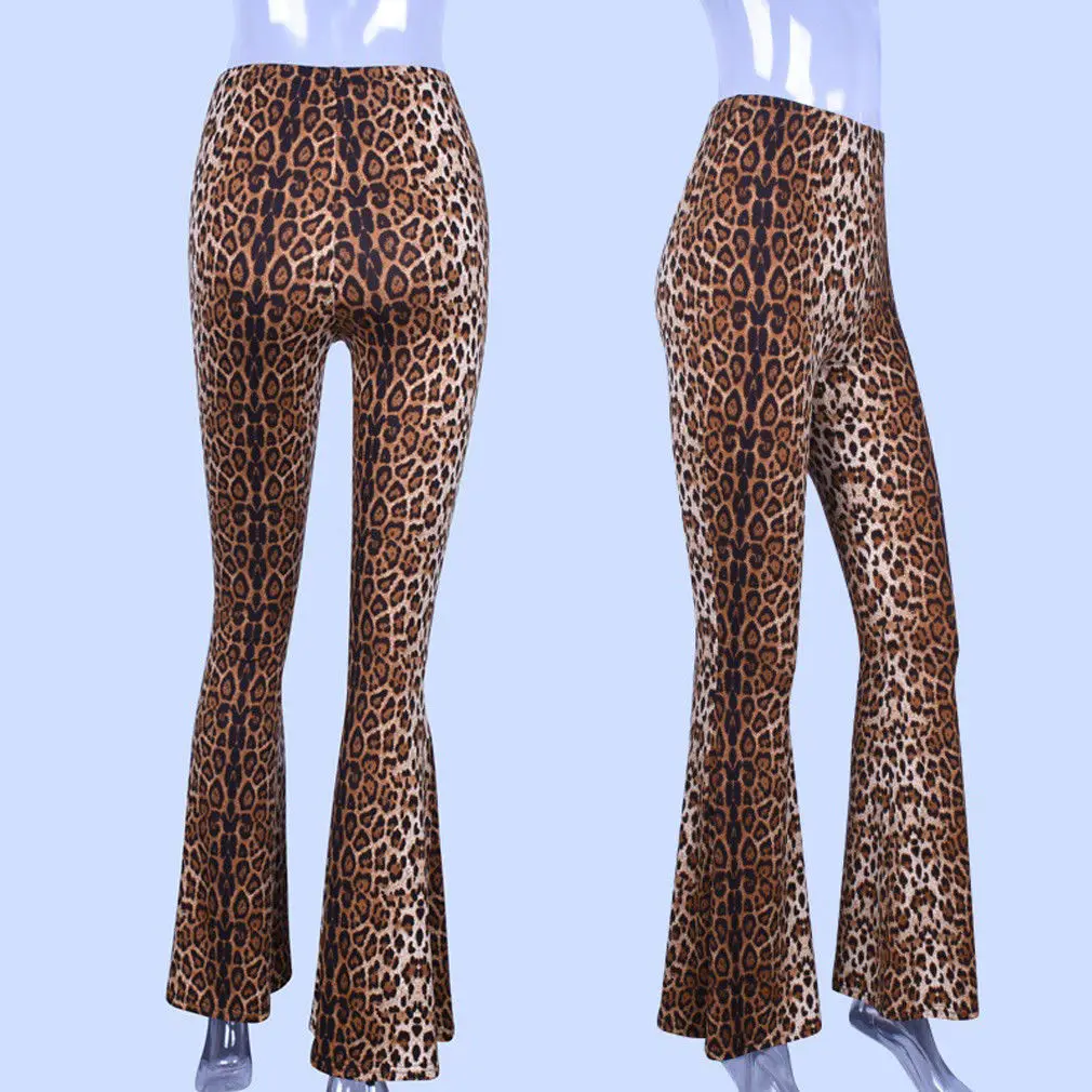 

Hirigin Sexy Streetpant 2018 Hot Sale High Waist Wide Leg Pants New Womens Ladies Leopard Print Leggings Trousers Clubwear