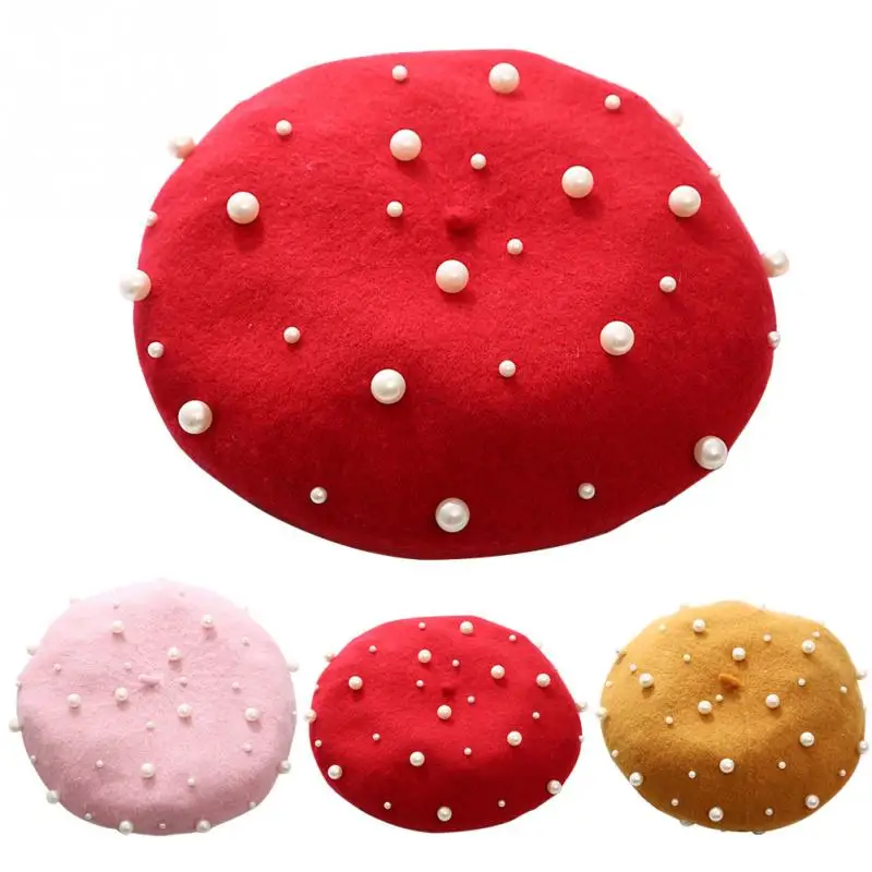 Осенне-зимний женский берет шапки весна Модный мягкий искусственный жемчуг флис