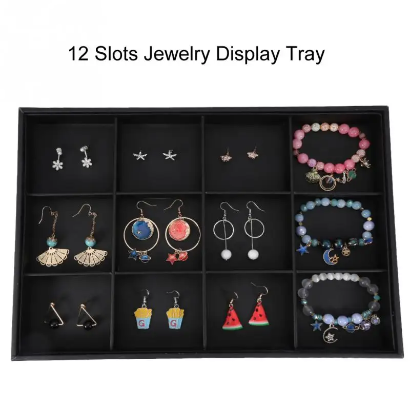 12 слотов часы браслеты ювелирный дисплей держатель шкатулка серьги кольца