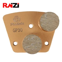 raizi soft 30 grit trapezoid concrete diamond grinding plate diamatic floor grinder 3 m6 holes abrasive grinding disc tools