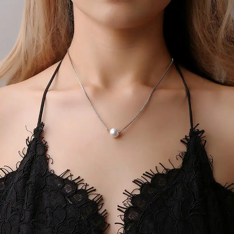 New Fashionable Korean version of the simple pearl necklace girls small fresh short clavicle chain | Украшения и аксессуары