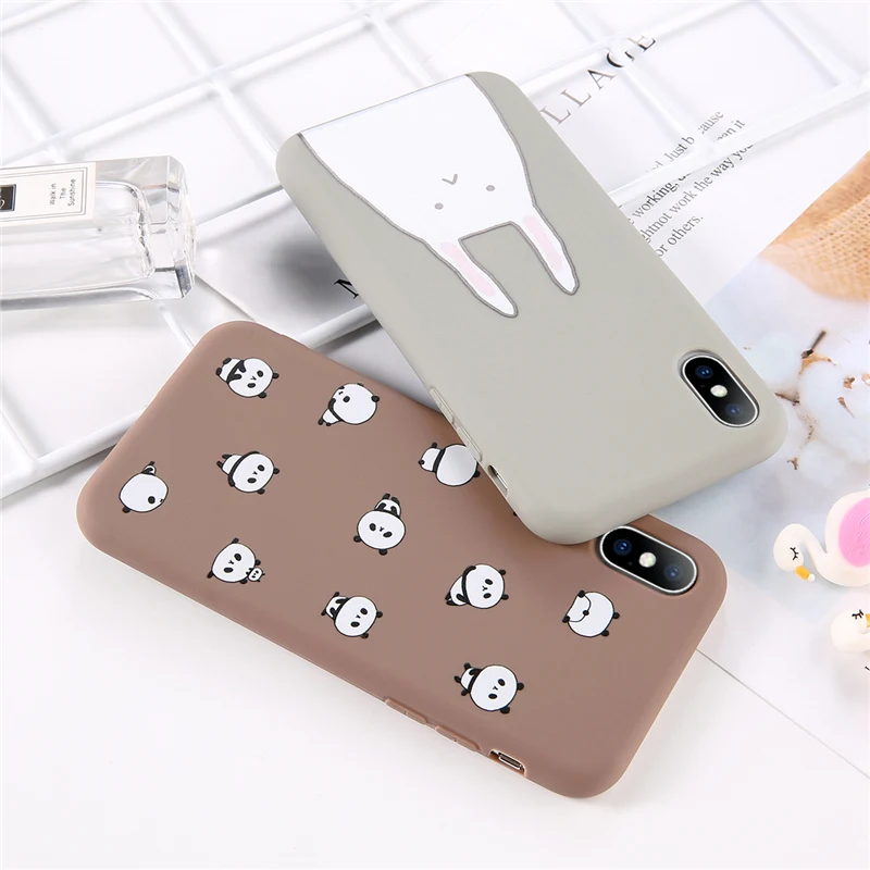 Lovebay Телефон чехол для iPhone 6 6s 7 8 Plus X XR XS Max Модный милый мультфильм Медведь Кролик