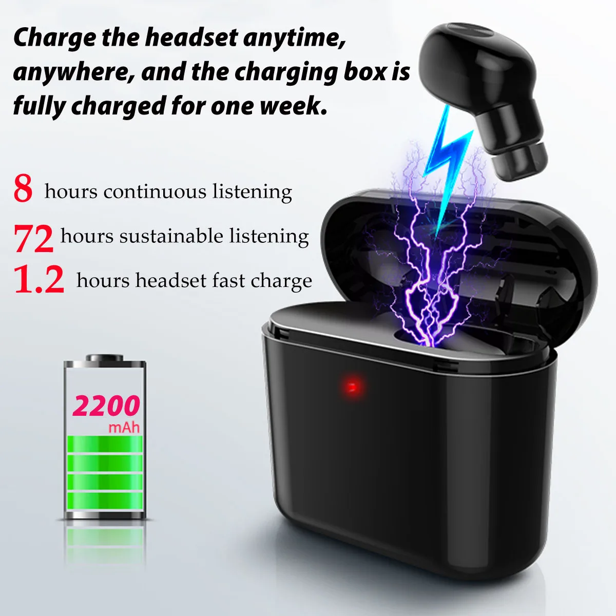 Bluetooth наушники BL1 черный/белый/черный светильник 2200 мАч Беспроводная bluetooth