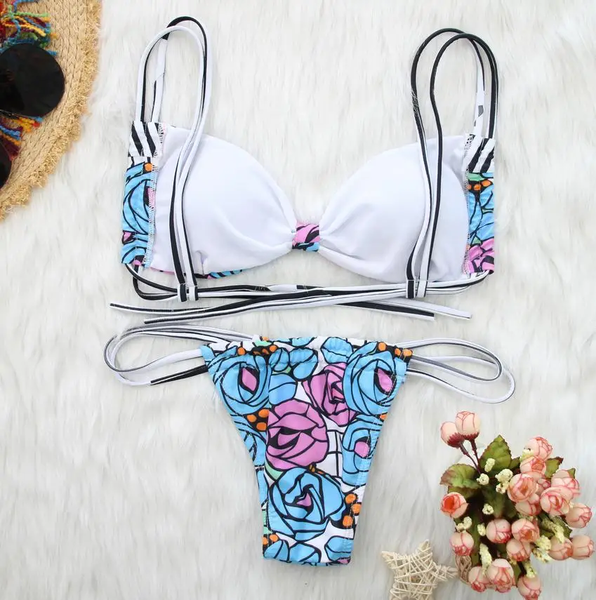 Fashion bikini bra sexy gorgeous suit swimsuit light striped beach swimwear |