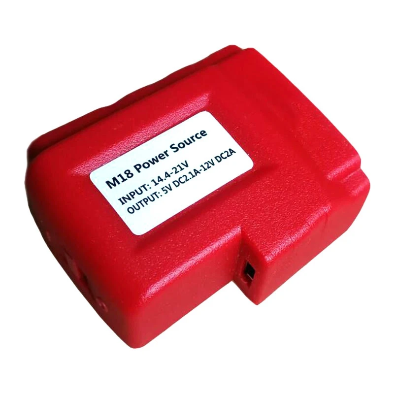 Usb Power Converter Dc 12V Adapter For Milwaukee 18V Battery M14.4V M18V 5V2.1A Source Li-Ion |