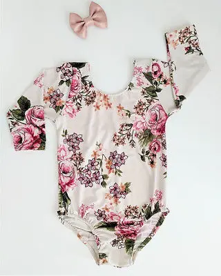 Детский цельный купальный костюм с длинными рукавами для маленьких девочек