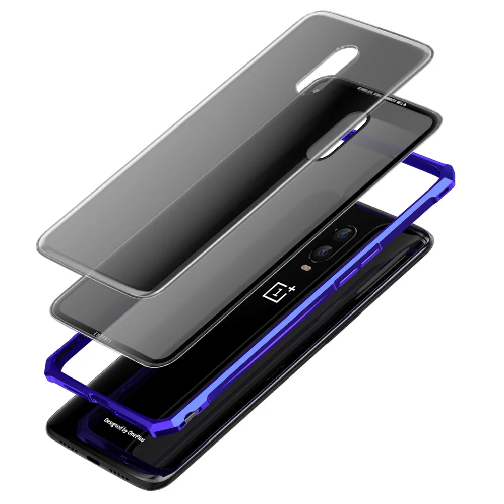 Чехол One Plus 6T Oneplus металлический алюминиевый бампер рамка крышка со стеклянной