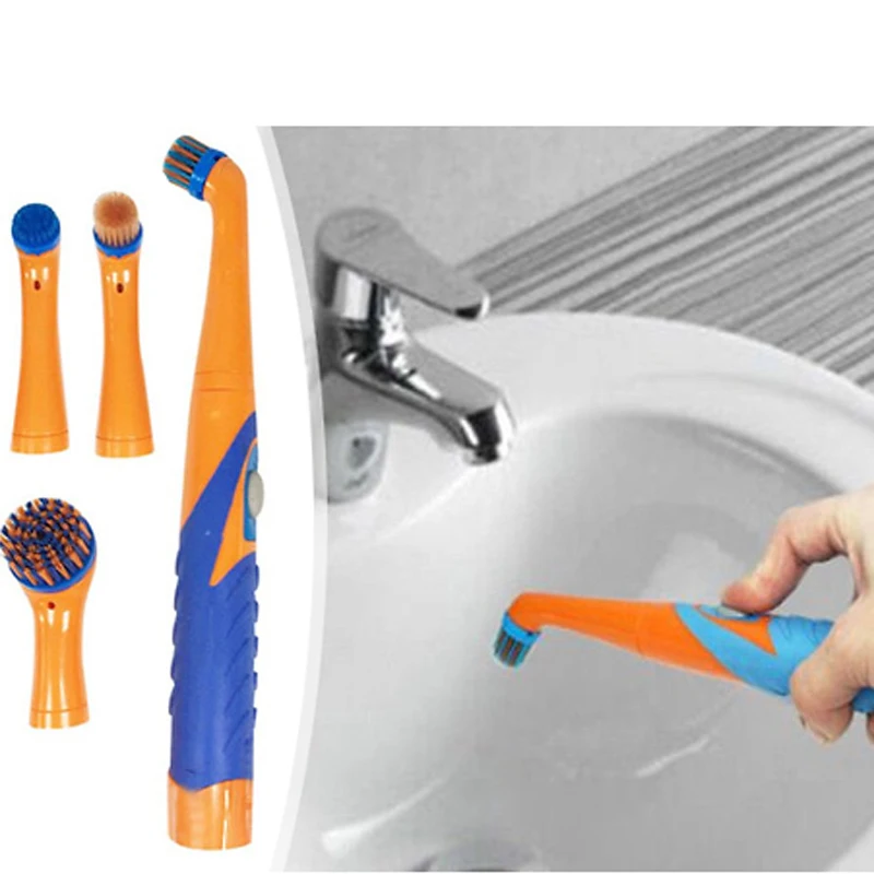 Электрический мини скруббер Sonic Power Kit с 4 кисточками водонепроницаемая ручная