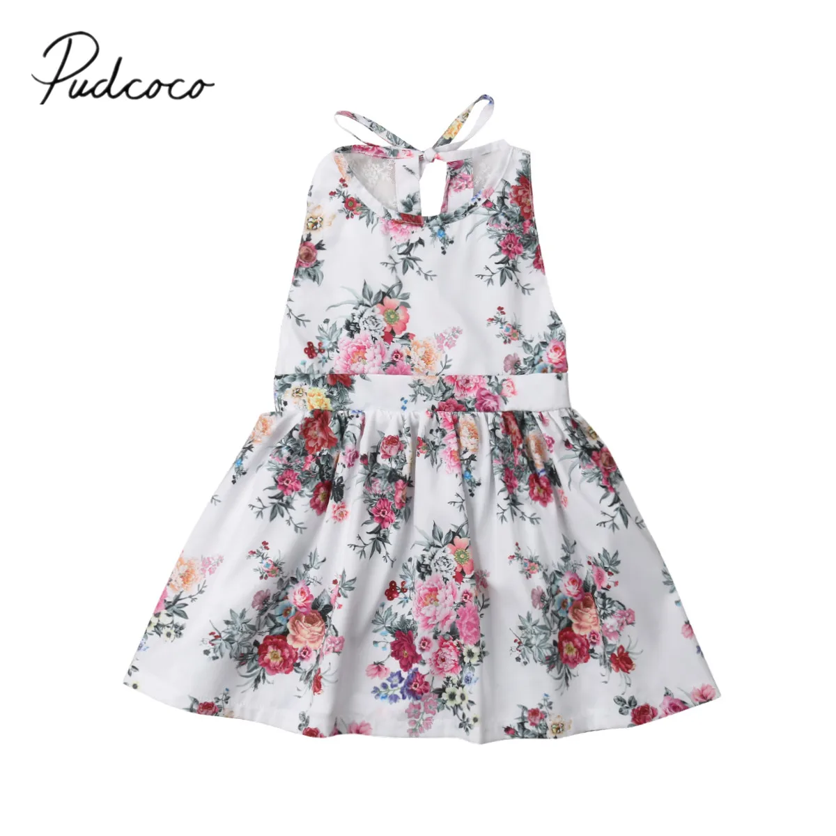 Новинка 2019 Брендовое детское платье для маленьких девочек кружевной Цветочный