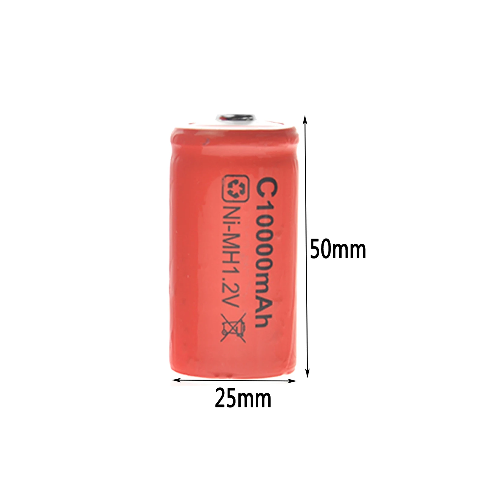 

12 x C size 1.2V 10000mAh Ni-MH rechargeable battery Red