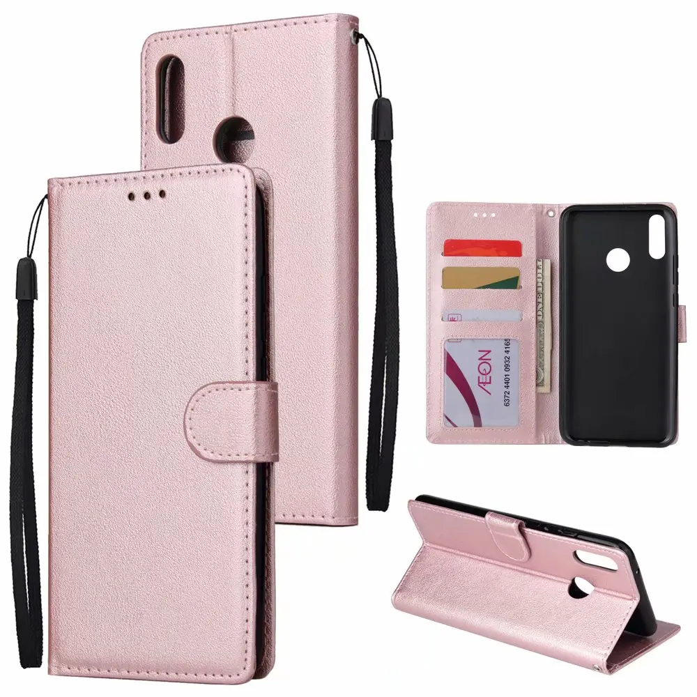 10 шт./лот однотонный кошелек из искусственной кожи + ТПУ чехол для huawei Y9 2019 Enjoy 9PLUS