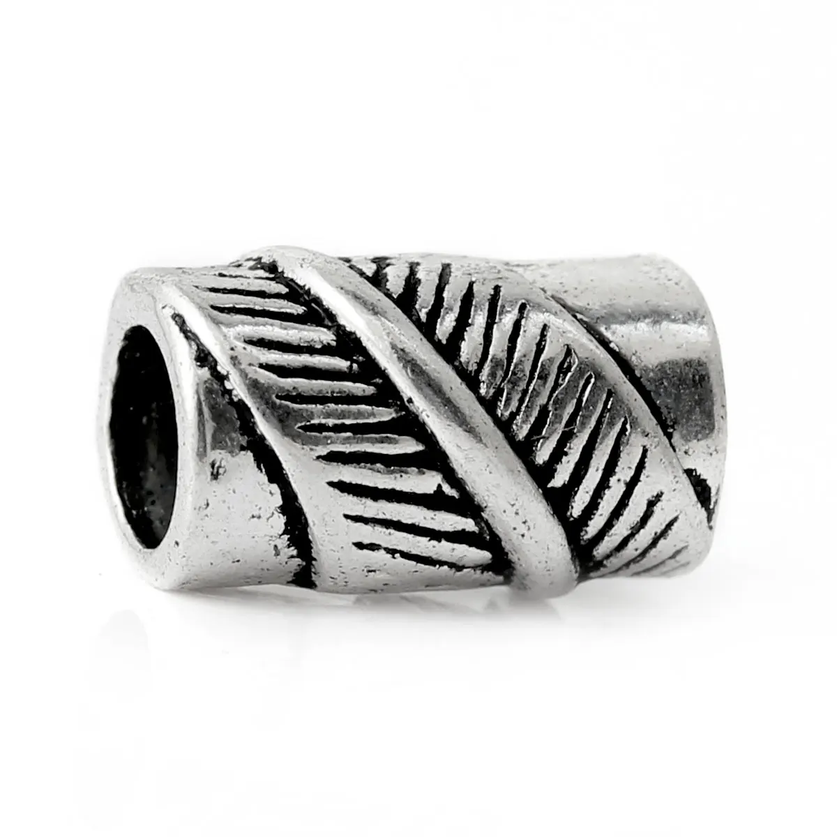 DoreenBeads 50 шт. серебристый лист трубчатые спейсеры бусины фурнитура 11x7 мм (B04299)