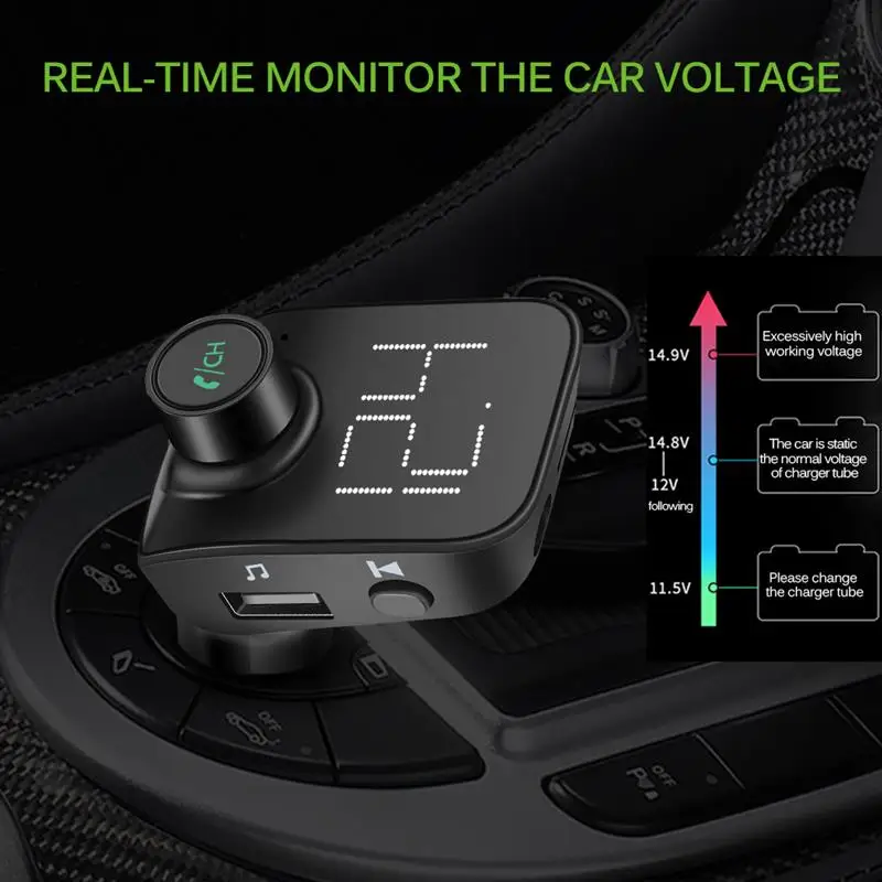 Автомобильный беспроводной Bluetooth FM трансмиттер с ЖК дисплеем|Автомобильный