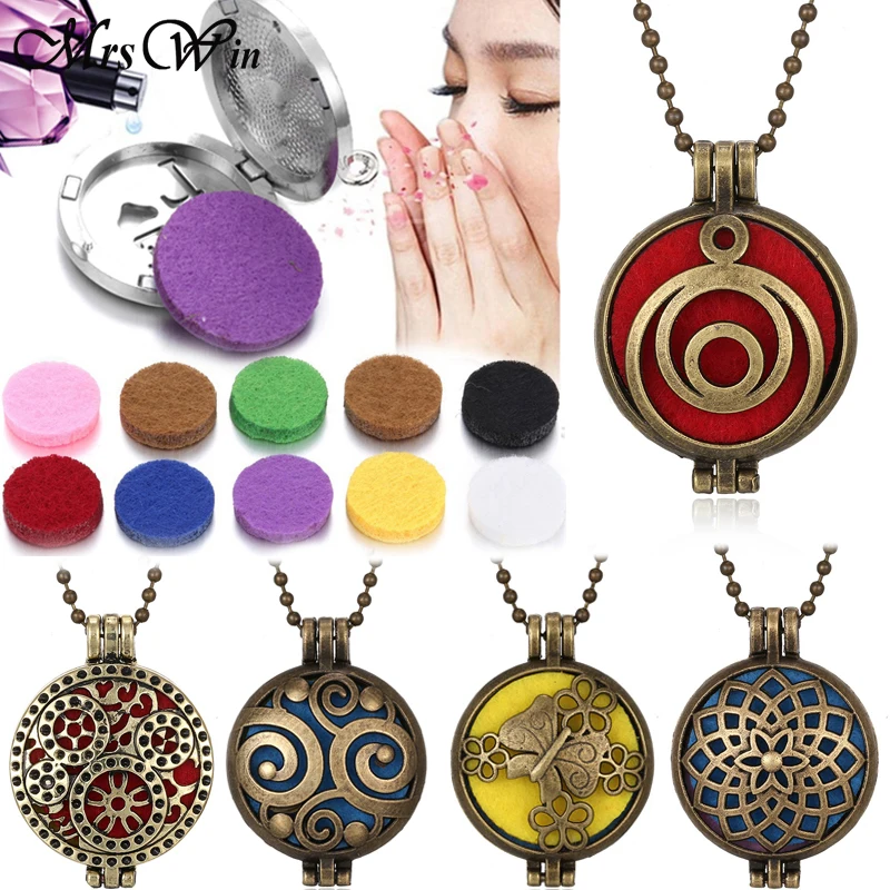 Ароматерапия Ожерелье открытый медальон бронзовое эфирное масло диффузор