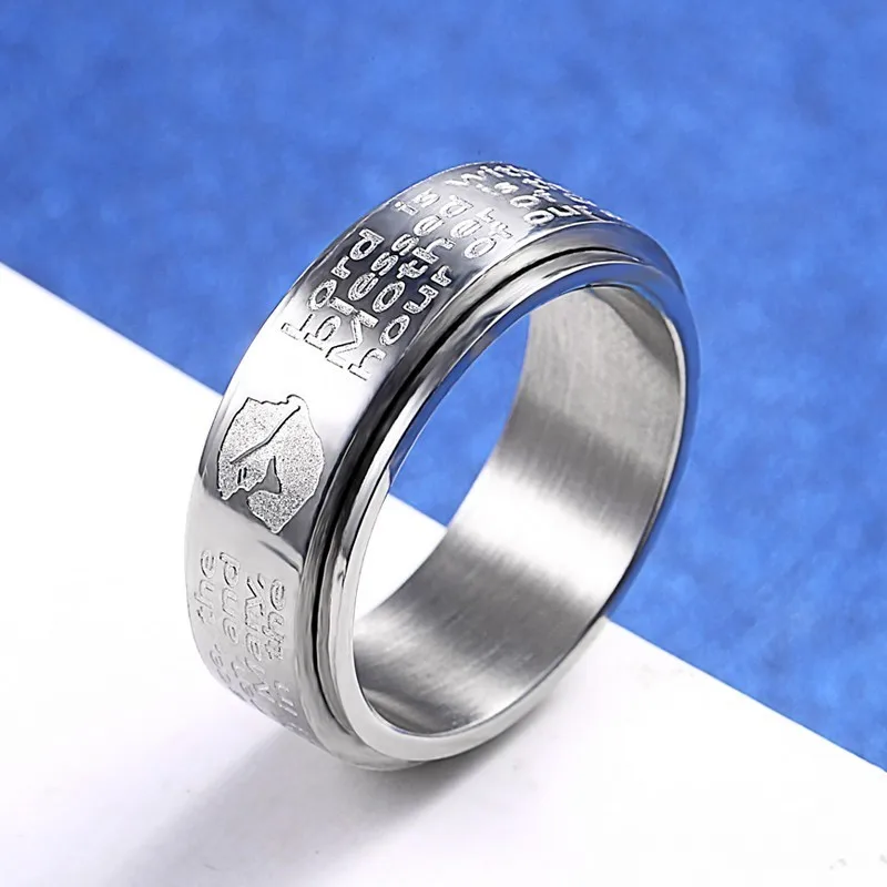 Женское Молитвенное религиозное кольцо Anillos серебряное золотое из нержавеющей