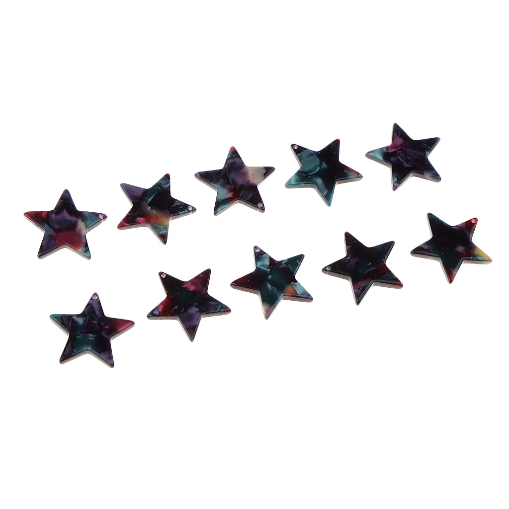 

10pcs Mix Color Jewelry Star Crafts DIY Earring Connectors for Bracelet Necklace Pendant Fashion Accessories Making 21x21mm