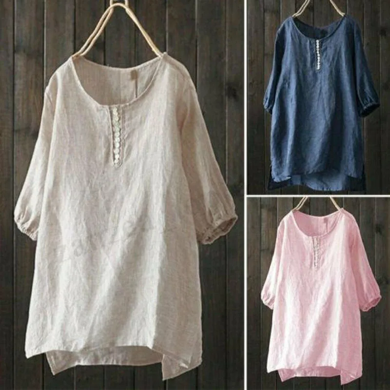 2019 Новый Модный популярный женский летний Повседневный однотонный свободный