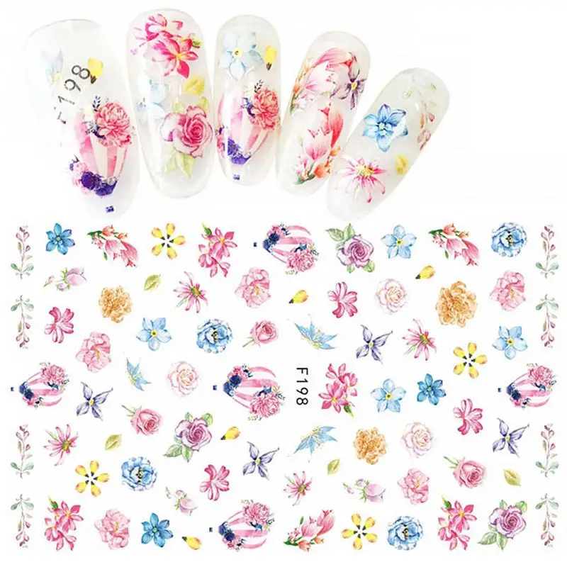 7 видов стилей наклейки для ногтей с полным покрытием 3D геометрический