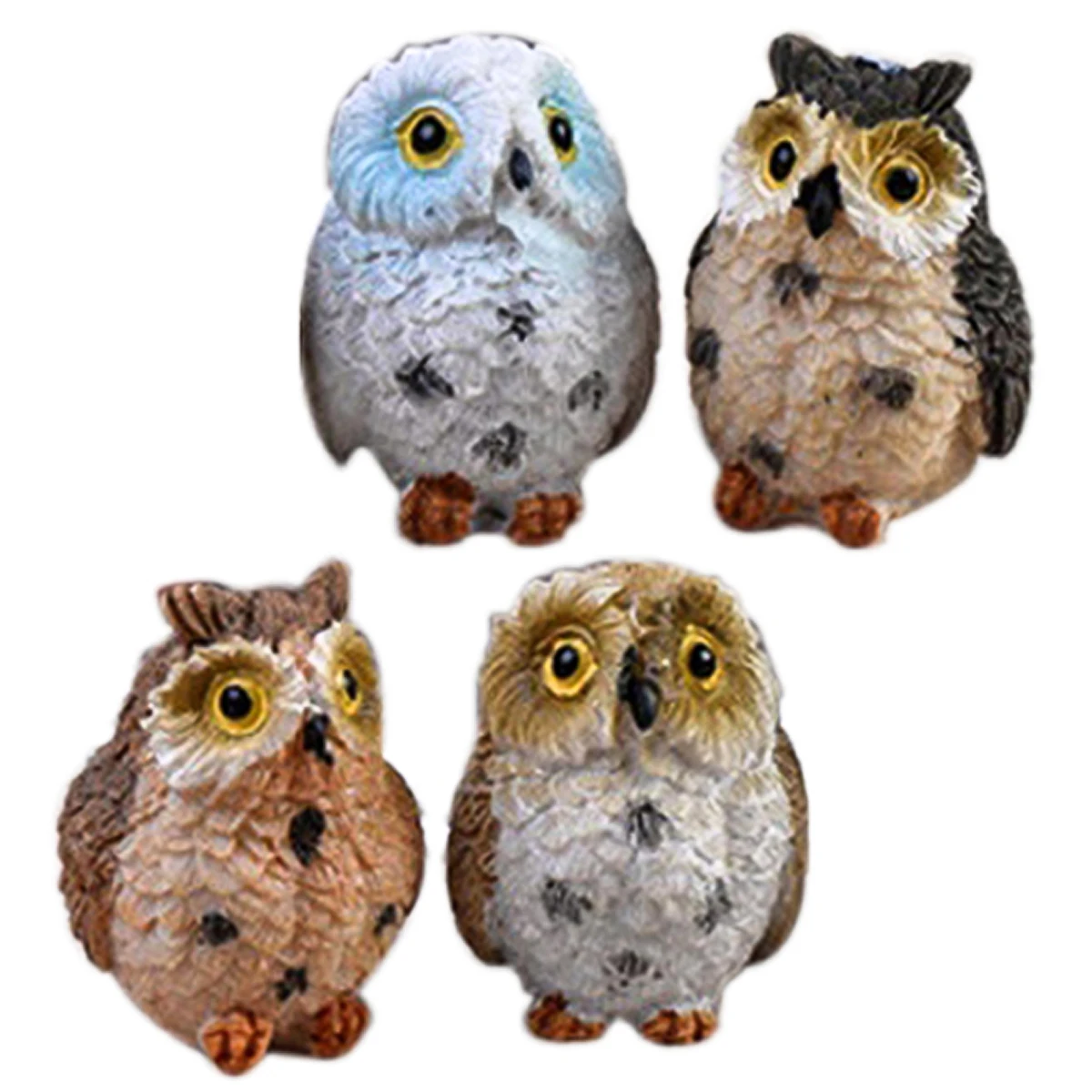 4 шт. декоративные микро украшения в виде совы из смолы для дома сада многократных
