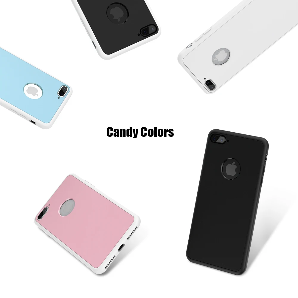 Мягкий силиконовый чехол KISSCASE 360 градусов для iPhone 6 6s 7 Plus однотонный защитный