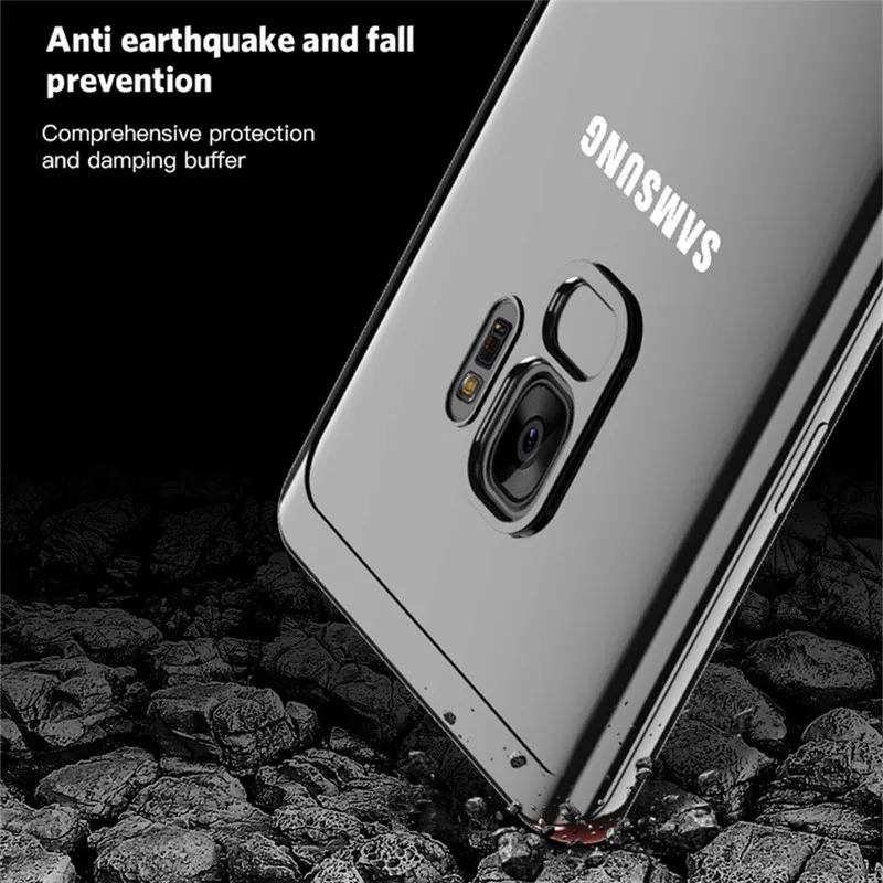 USLION Transparent Plating Case for Samsung Galaxy S9 S8 Plus cases Ultra thin Soft TPU Electroplate case S6 S7 Edge |