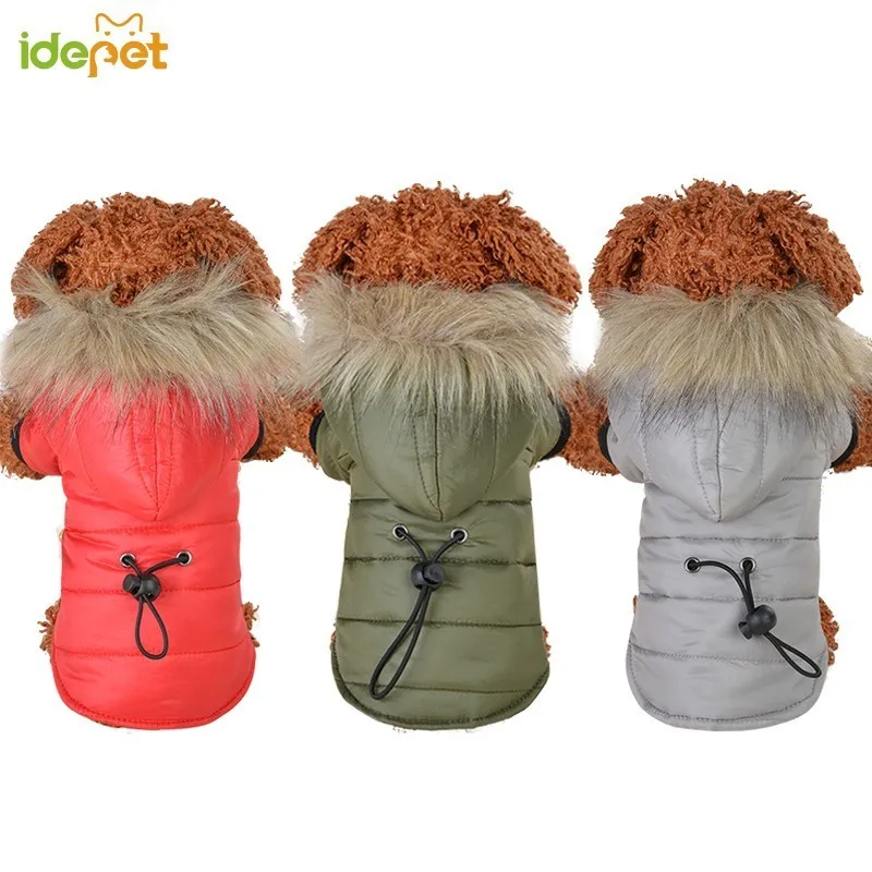 Куртка для собаки XS XL пальто теплое одежда собак чихуахуа мягкий меховой капюшон