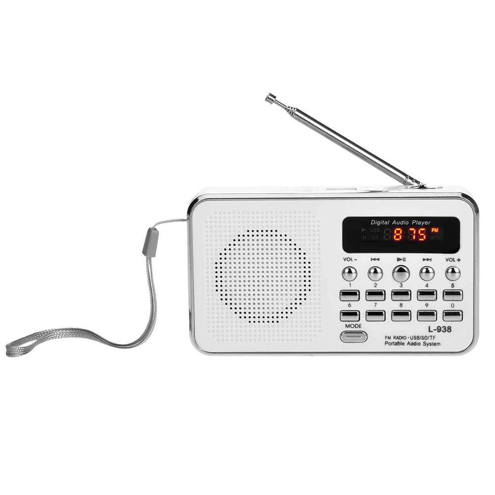 Цифровой портативный мини FM радиоприемник L 938 3 Вт стереоколонка mp3 плеер с