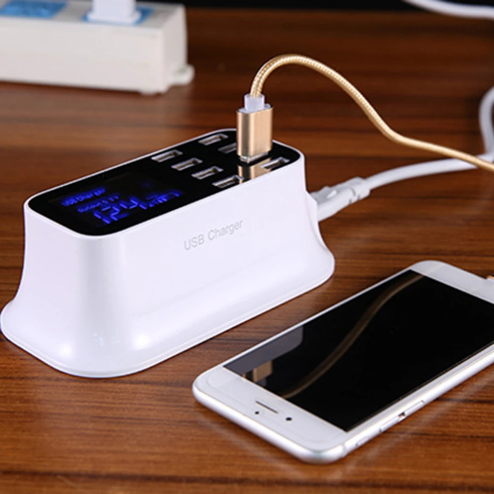 Новое поступление 40 Вт настольный 8 usb портов ЖК дисплей быстрая зарядка док
