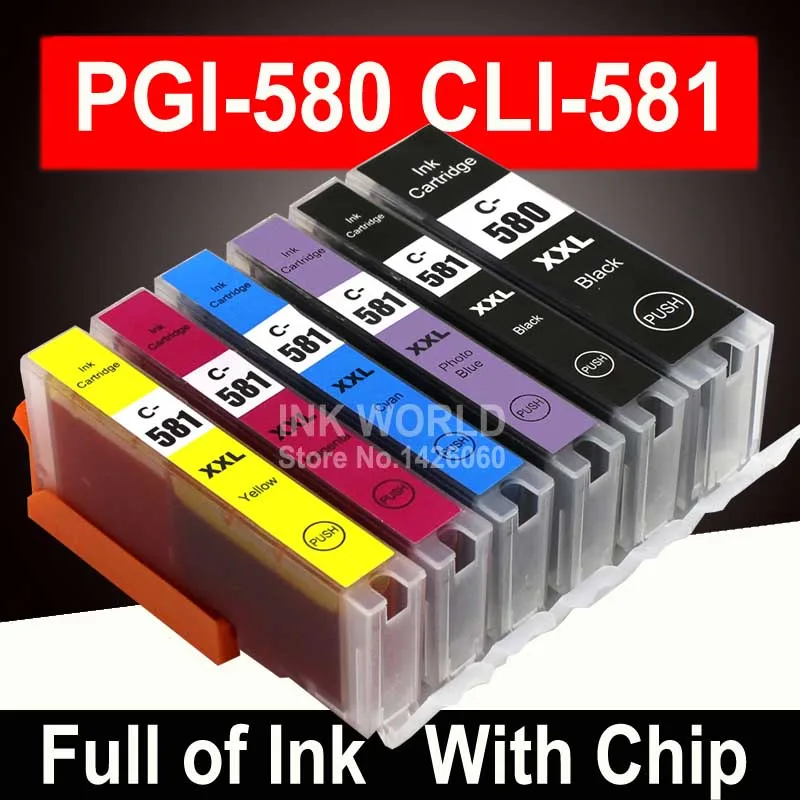

Для Canon Pixma TS8151 TS8152 TS9150 TS9155 картридж с чернилами для принтера PGI-580 XL CLI-581 PG580