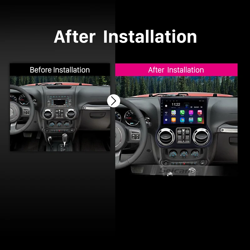 Seicane Android 8 1 10 дюймов 2.5D IPS экран радио для 2011 2012 2016 2017 JEEP Wrangler Автомобильный GPS