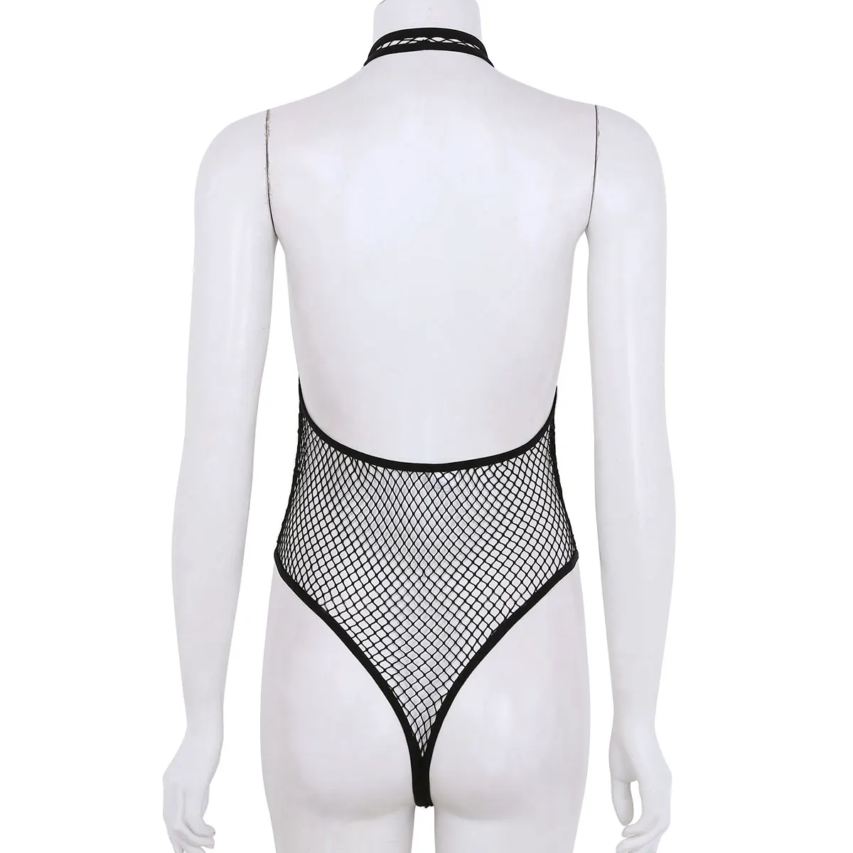 Женский прозрачный комбидресс Cryptographic черный сексуальный цельный купальник на