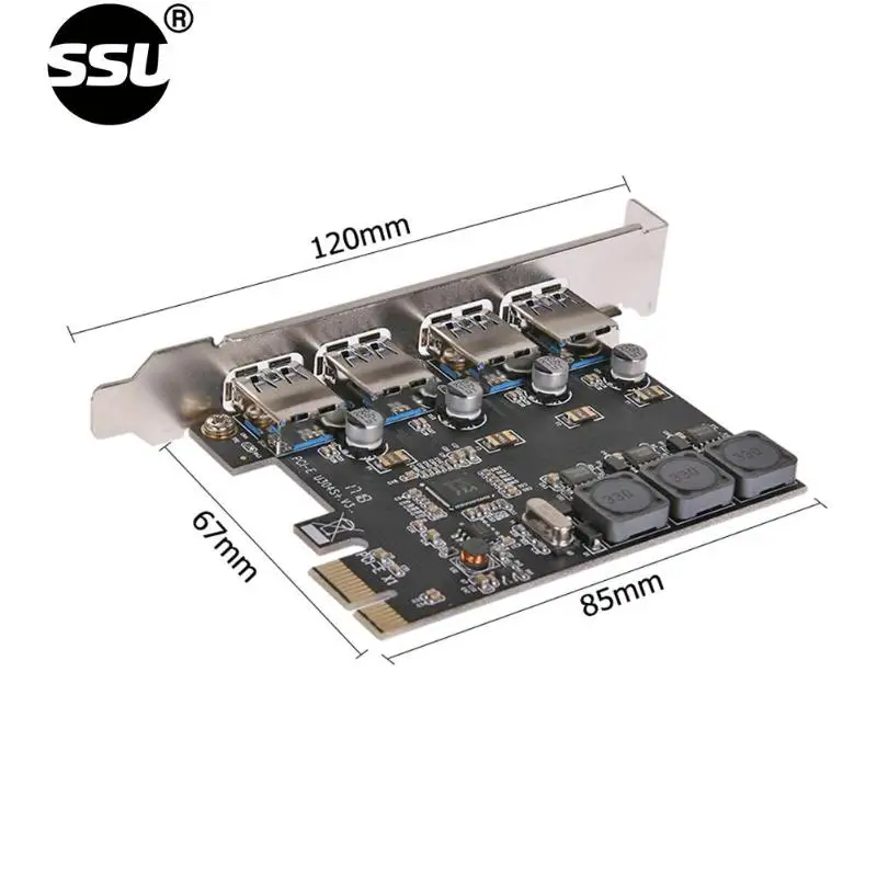 SSU U3V04S+ 4 Port USB 3.0 PCIe Expansion Card PCI Express Hub Adapter 4-port expansion card | Компьютеры и офис