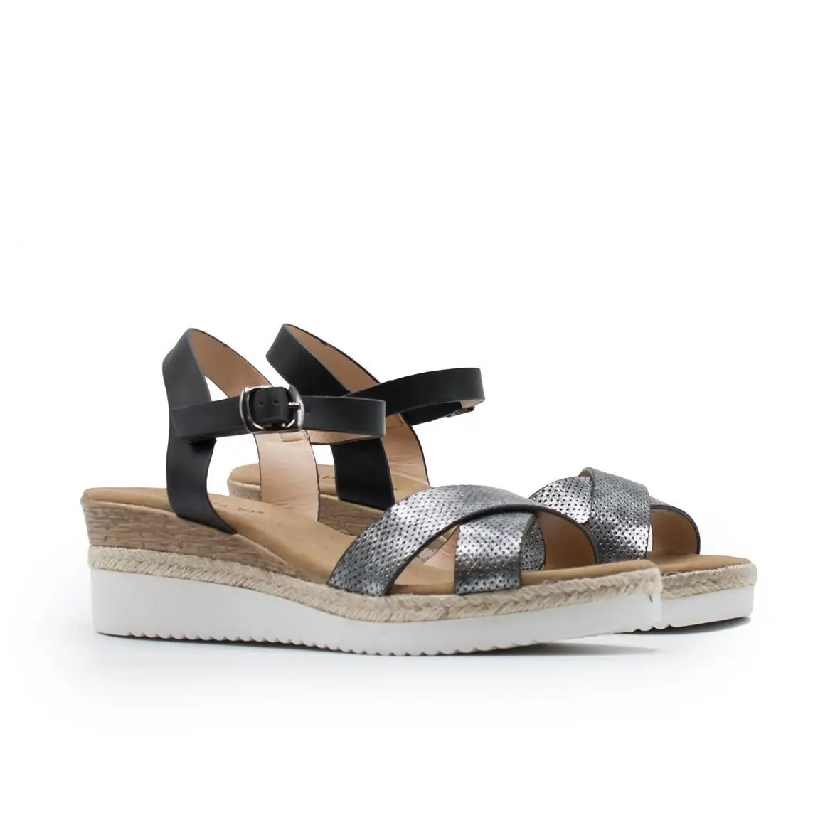 ZAPSHOP-WOMAN-SYNTHETIC-SANDALS CUNA-SANDAL синтетического металлического материала. Мод. Z90419 | Обувь
