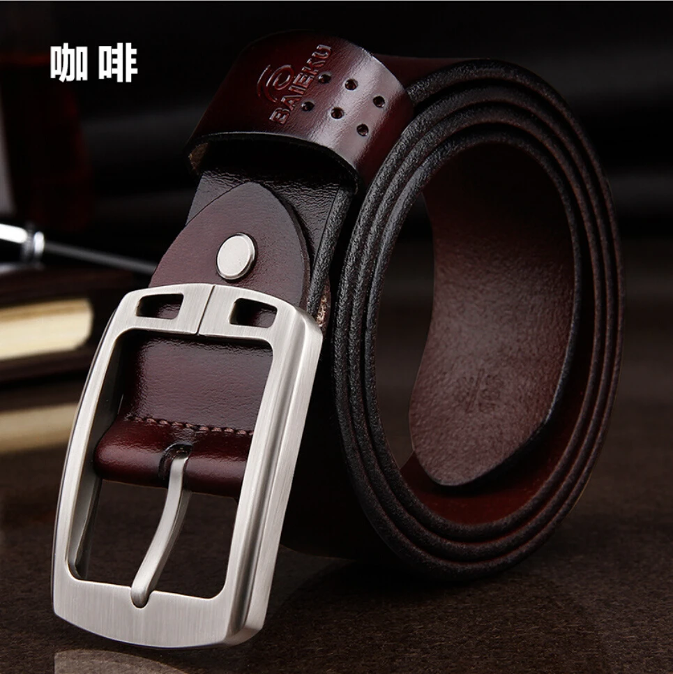 Ремень мужской из 100% натуральной коровьей кожи модный гладкий формальный пояс с